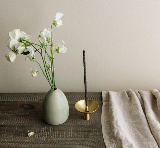 Delicada Brass and Ceramic Incense Holder + Burner Collection