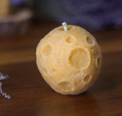 Beeswax Wolf and Moon Candles