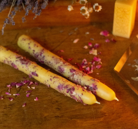 Beeswax Wolf and Moon Candles