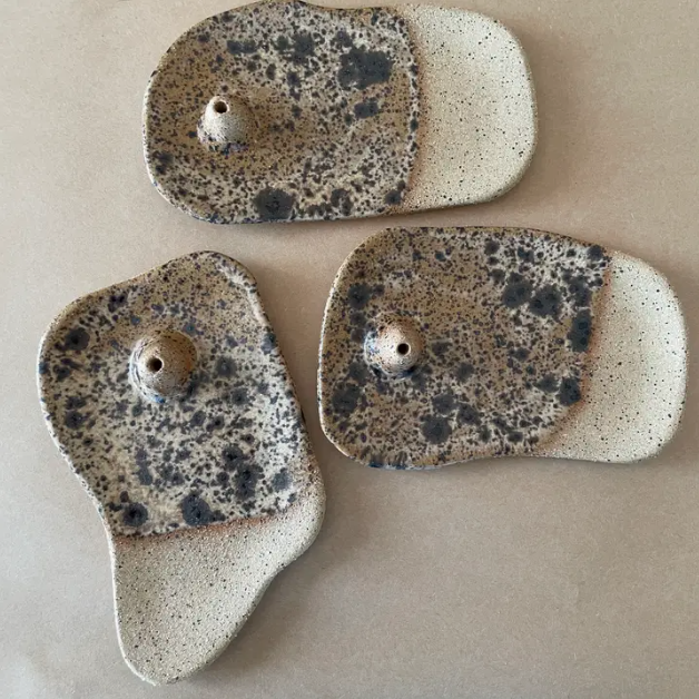 Organic Shapes Speckled Ceramic Incense Burners