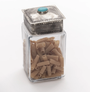 Silver + Turquoise Glass Bottom Canister Collection