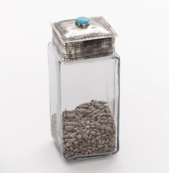 Silver + Turquoise Glass Bottom Canister Collection