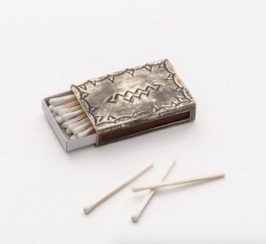 Rustic Silver Stamped Matchbox