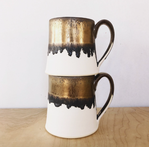 Gold Ceramic Mug and Tumbler Collection