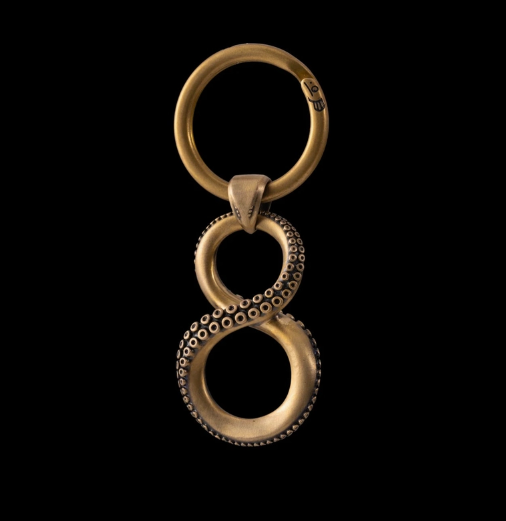 Infinity Brass Keychain- Octopus and Snake