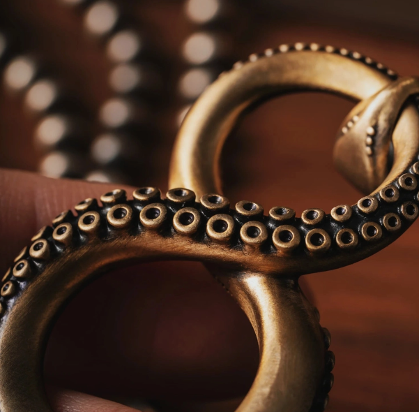 Infinity Brass Keychain- Octopus and Snake