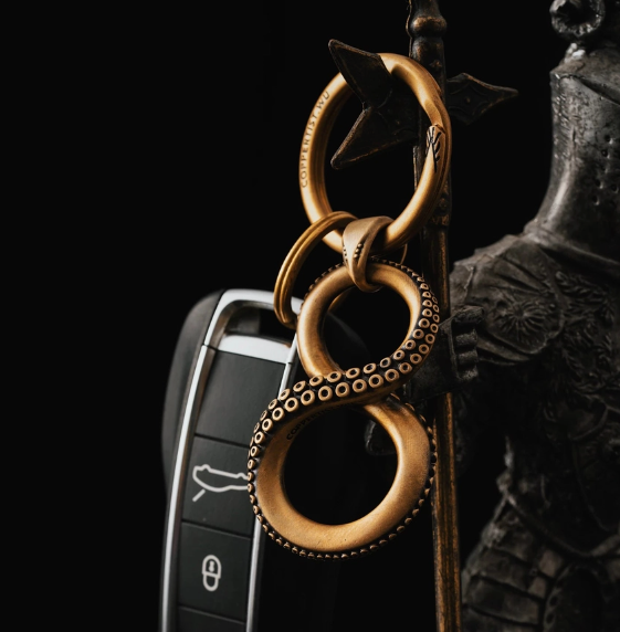 Infinity Brass Keychain- Octopus and Snake
