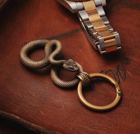 Infinity Brass Keychain- Octopus and Snake