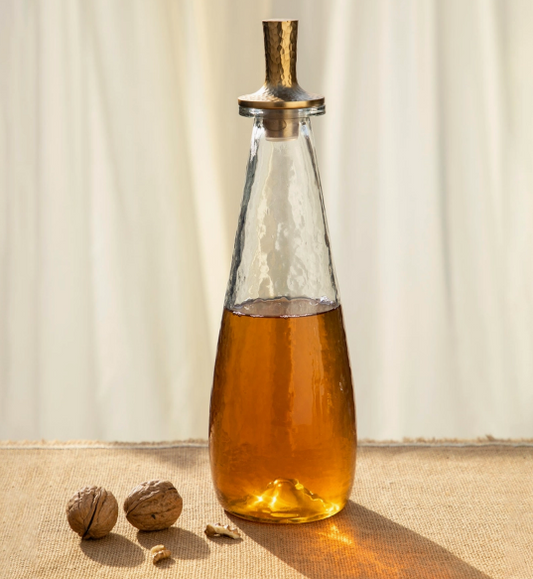 Pebbled Glass Decanter