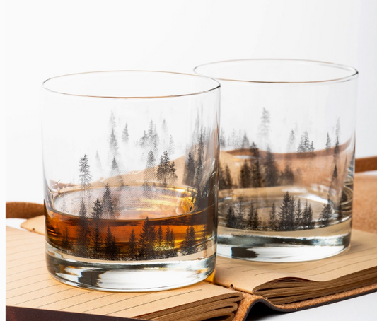 Nature Printed Whiskey Glasses