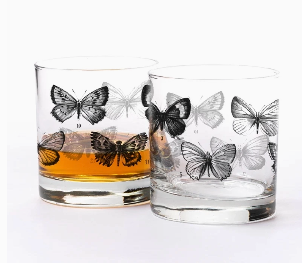 Nature Printed Whiskey Glasses
