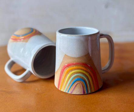 Handmade Ceramic Rainbow Mug
