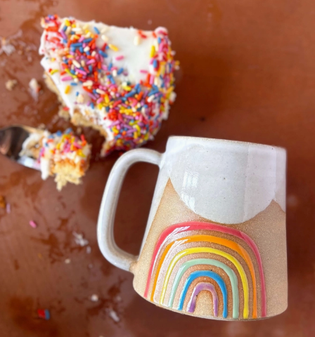 Handmade Ceramic Rainbow Mug