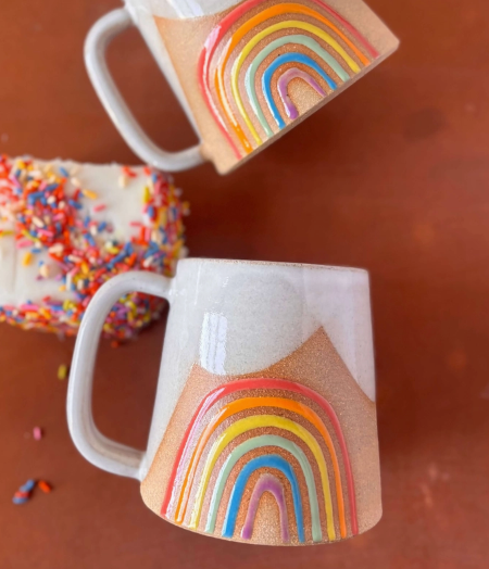 Handmade Ceramic Rainbow Mug