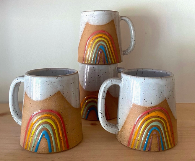 Handmade Ceramic Rainbow Mug