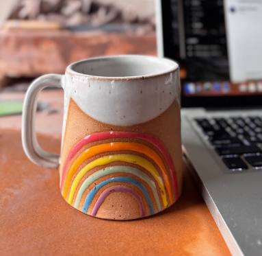 Handmade Ceramic Rainbow Mug
