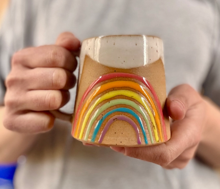 Handmade Ceramic Rainbow Mug