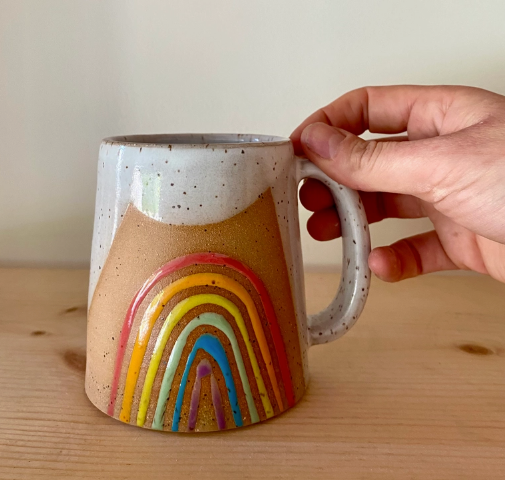 Handmade Ceramic Rainbow Mug
