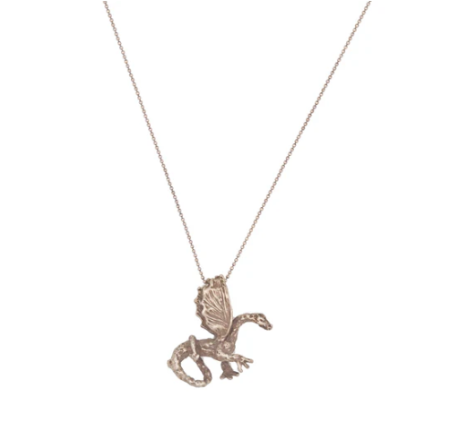 Reclaimed Metal Necklace | Sterling Silver Dragon