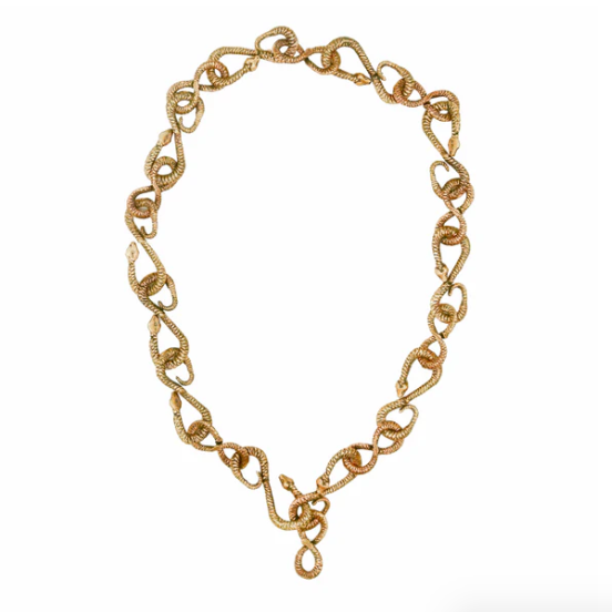 Reclaimed Metal Necklace | Long Snake Chain