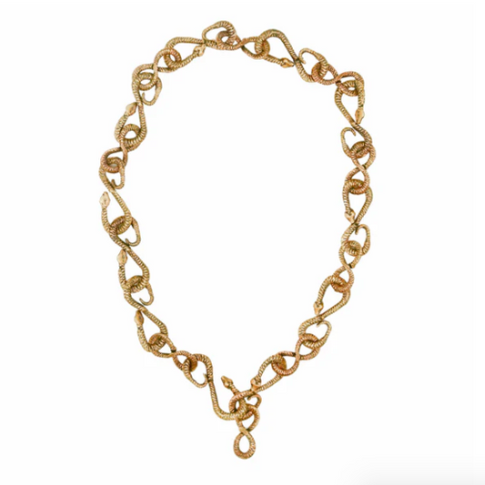 Reclaimed Metal Necklace | Long Snake Chain