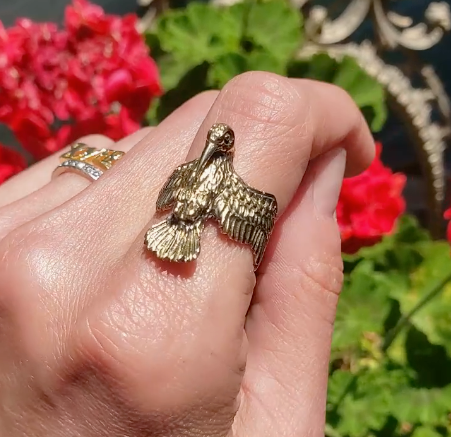 Hummingbird Ring - Brass Statement Ring