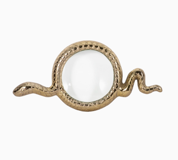 Brass Magnifying Glass- Snake