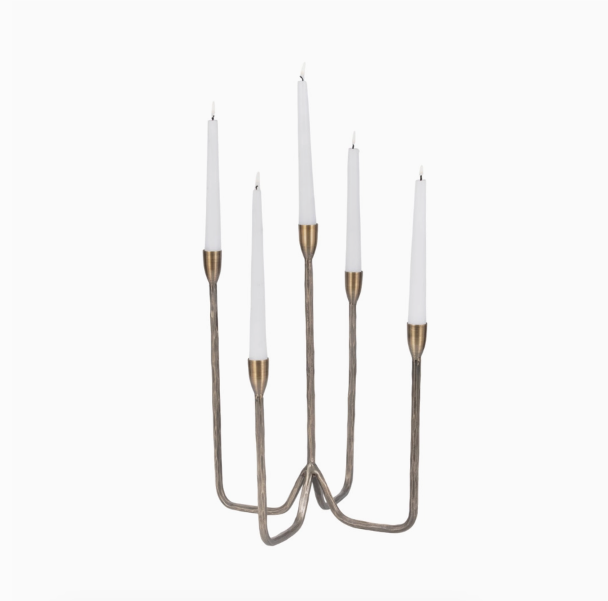 Forged Metal Five-Taper Candle Holder