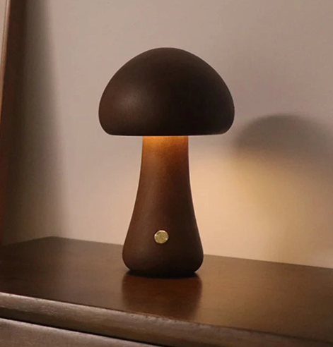 Wooden Mushroom Lamps