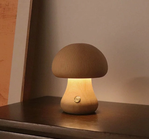 Wooden Mushroom Lamps