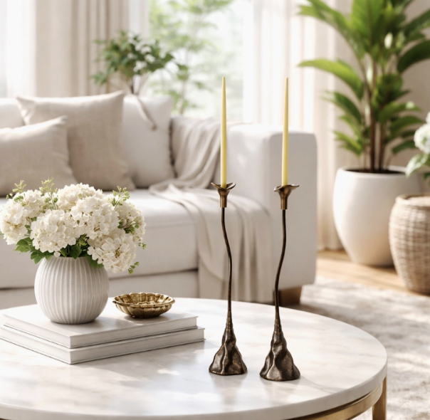 Sculptural Iron Candle Holder Collection