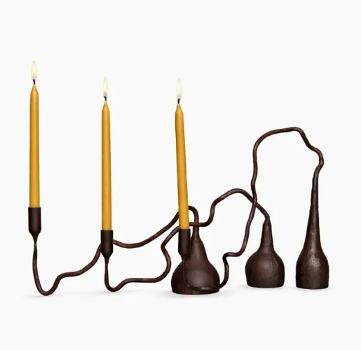 Sculptural Iron Candle Holder Collection