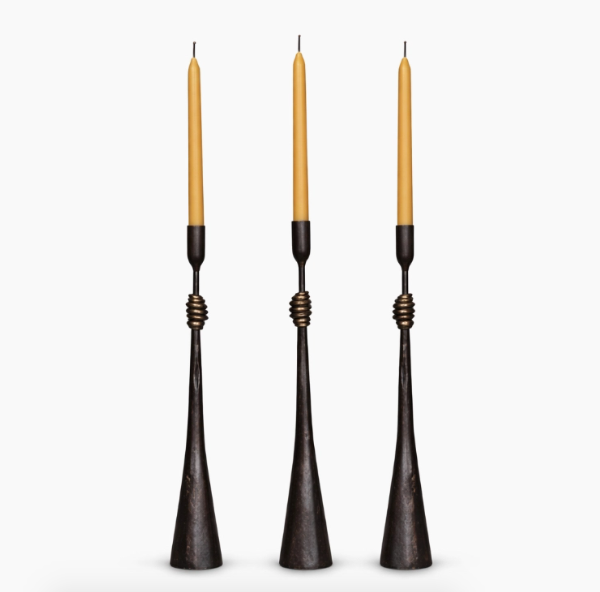 Sculptural Iron Candle Holder Collection