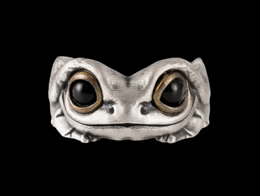 Tree Frog Ring in Silver and Brass