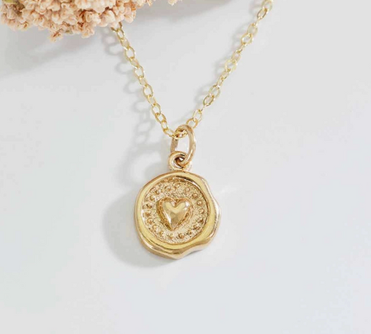 Brass Heart Charm Necklace