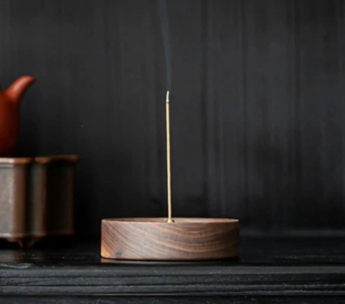 Hand Turned Wood Incense Burner