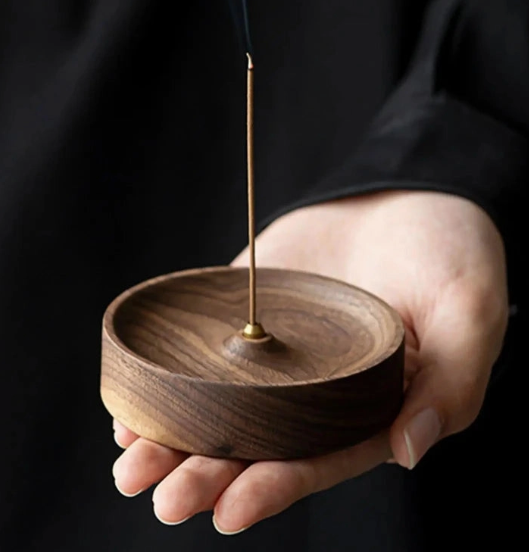 Hand Turned Wood Incense Burner