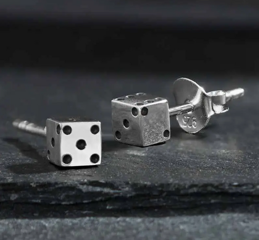Silver Dice Magic Studs