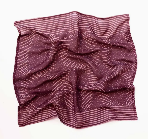 Floral Block Printed Silk Blend Bandana