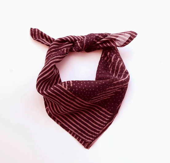Floral Block Printed Silk Blend Bandana