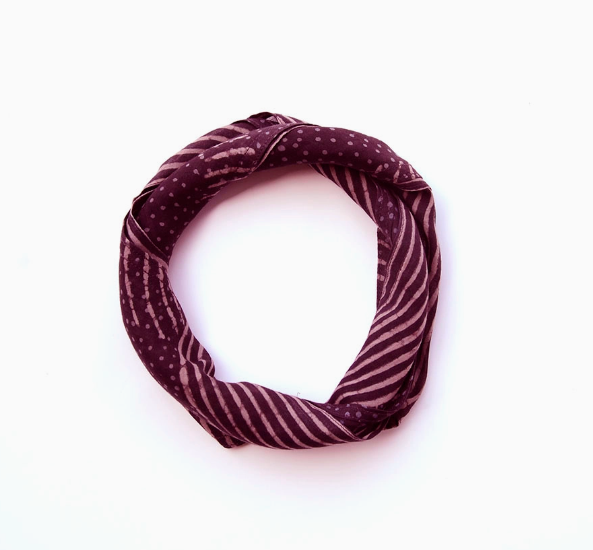 Floral Block Printed Silk Blend Bandana