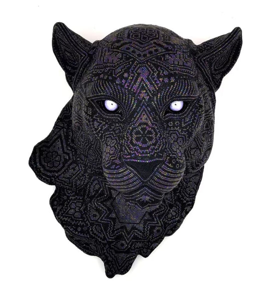 Midnight Jaguarra | Huichol Beaded
