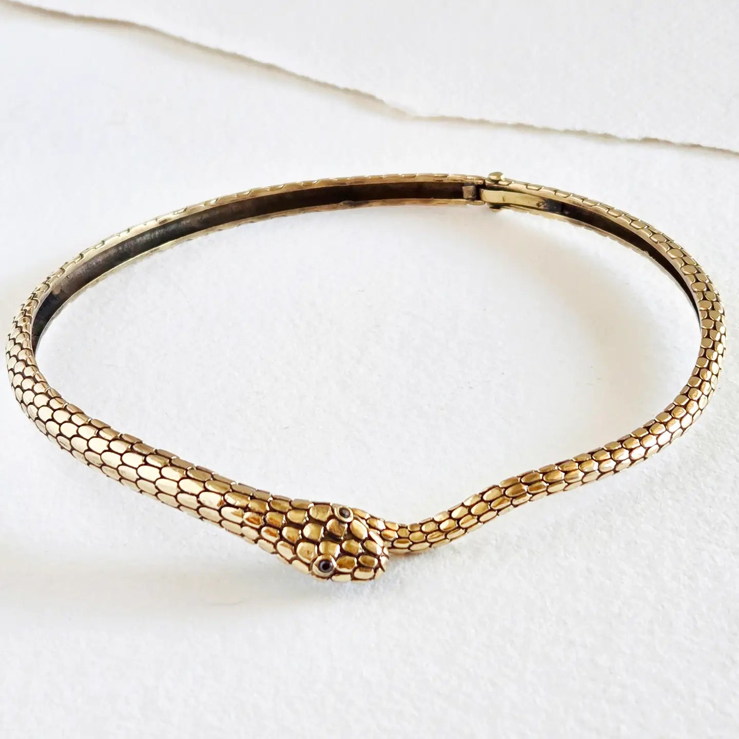 Brass Snake Serpent Choker Necklace