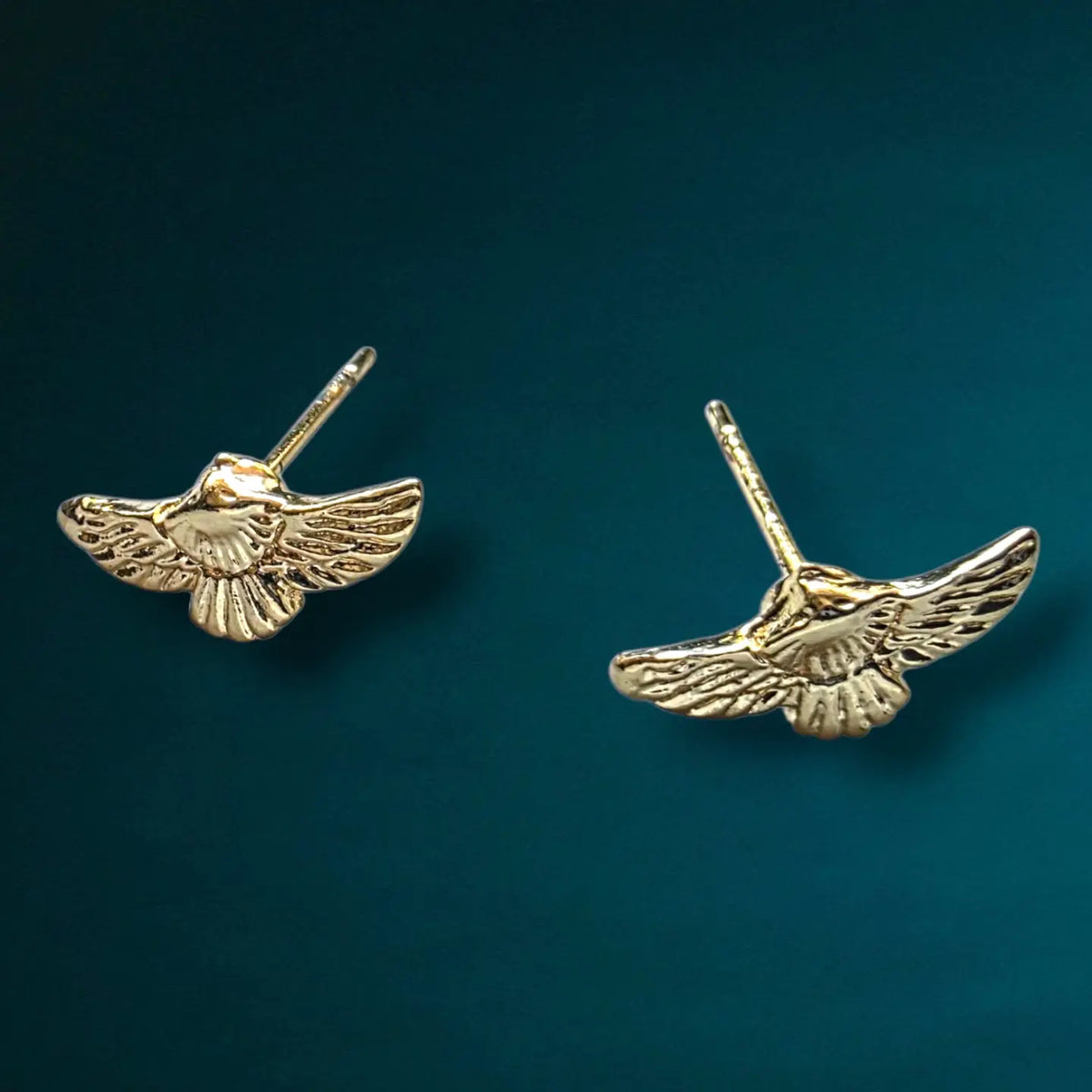 Eagle 14k Gold Plated Bird Stud Earrings