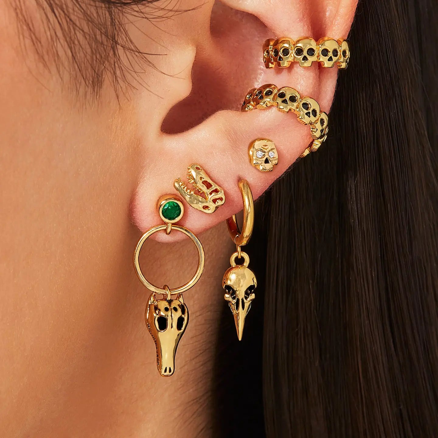 T-Rex Skull Studs