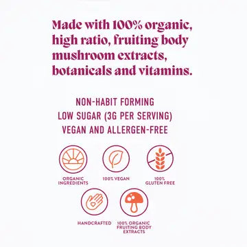 Mushroom Gummies (30) / Vegan Supplement / Mood Elevate , Concentrate, Hibernate
