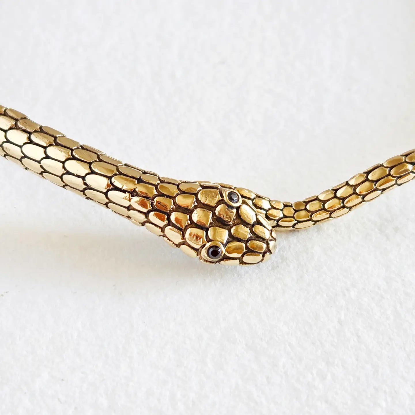 Brass Snake Serpent Choker Necklace