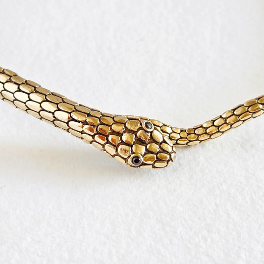 Brass Snake Serpent Choker Necklace