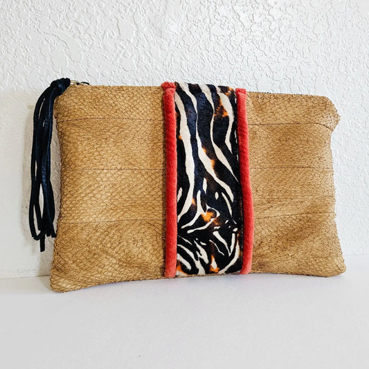 Tan Bengal Tassel Pouch
