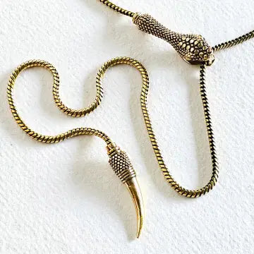 Braided Snake Lariat - Brass